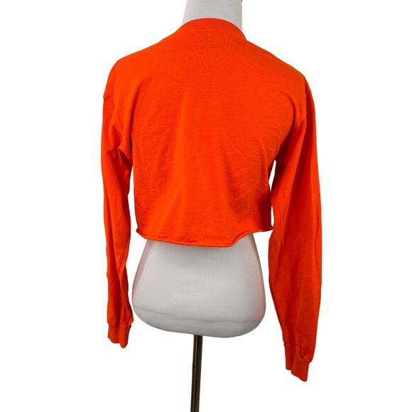Corvette Orange Flags Crop Long Sleeve T-Shirt Size Small - Picture 4 of 6